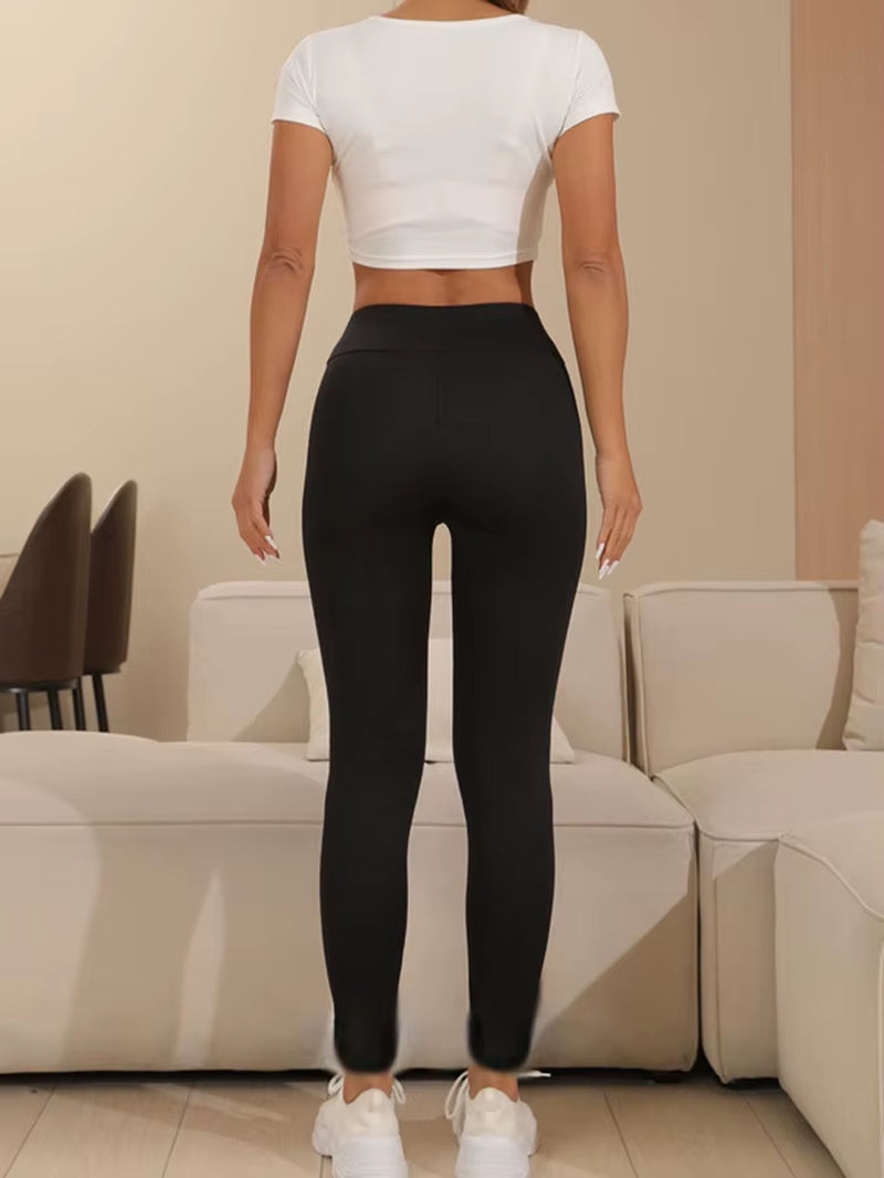 Women Lamb Fleece Leggings Seamless High Waist Thermal Winter Warm Tights Solid Stretchy Casual Pants Female Streetwear Jogger